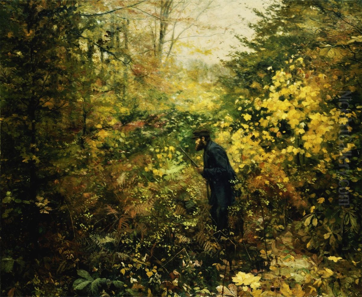 The Huntsman Oil Painting by H. A. Brendekilde