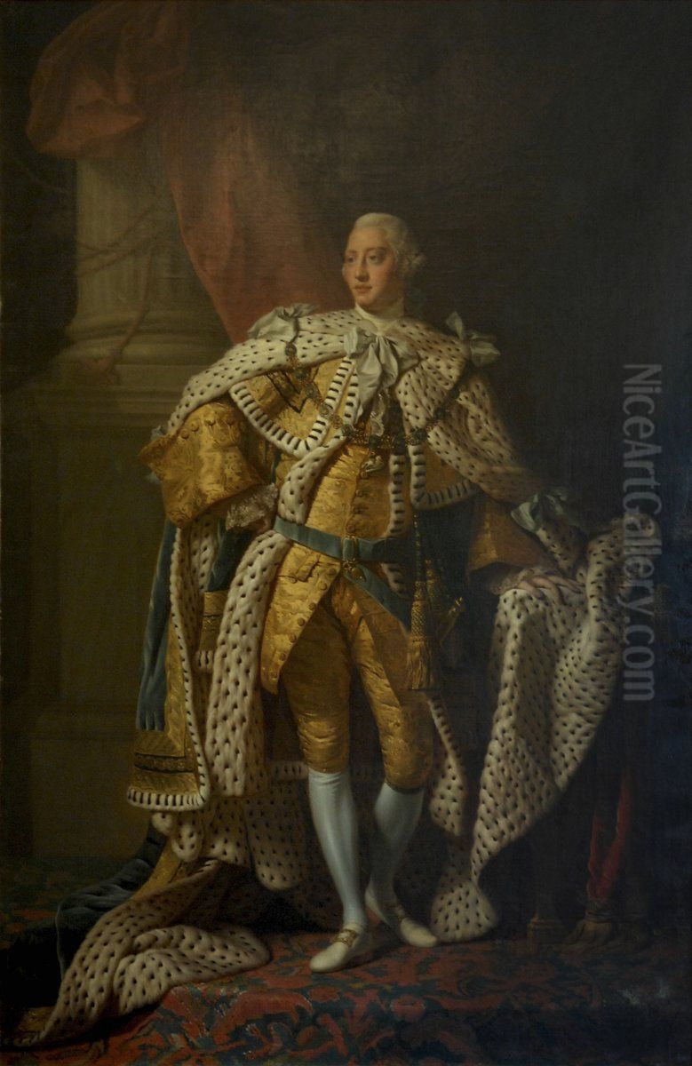 George III (1738-1820). Reigned 1760-1820 Oil Painting by Allan Ramsay