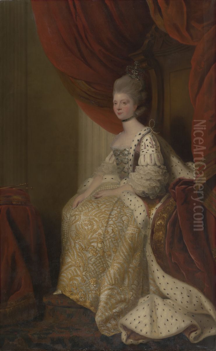 Charlotte Sophia of Mecklenburg-Strelitz (1744-1818), Queen Consort of George III Oil Painting by Of Sir Joshua Reynolds