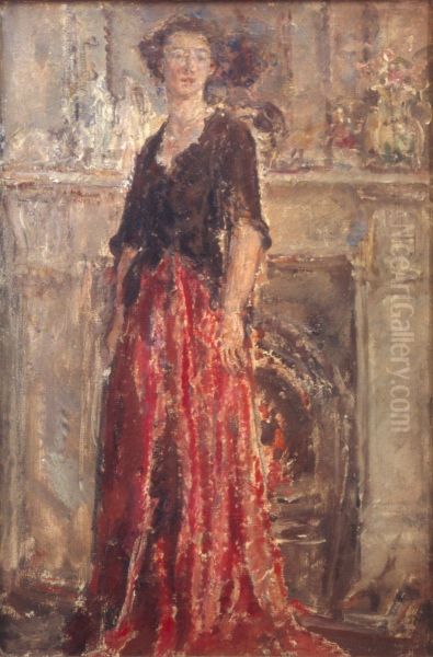 The Red Skirt Oil Painting by Ethel Walker