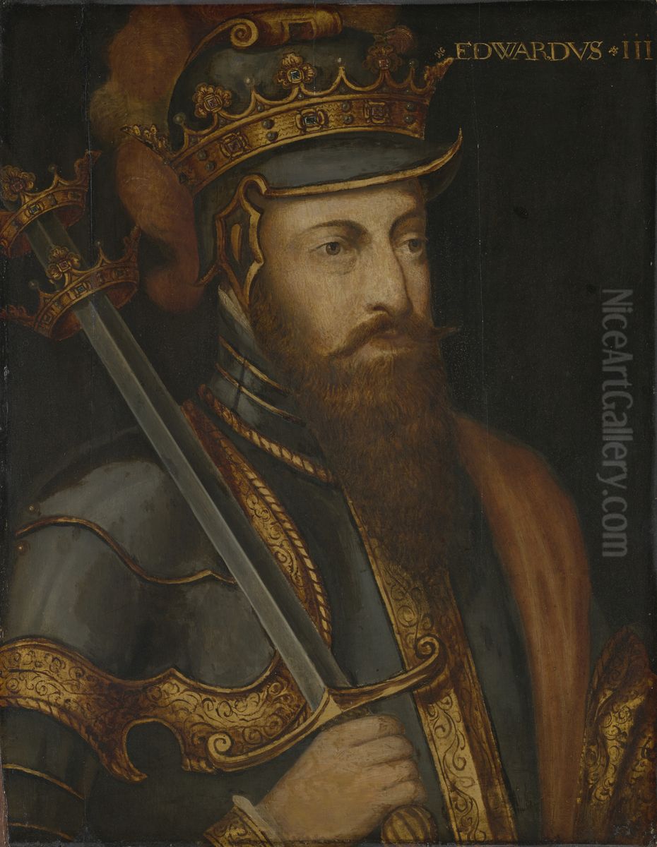 Portrait ofEdward III of England(1312-1377) Oil Painting by British School 18th Century
