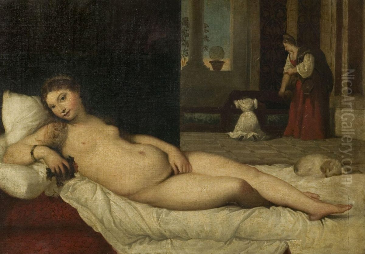 Venus of Urbino (after Titian) Oil Painting by Godfrey Sykes Venus of Urbino (after Titian) Oil Painting by Godfrey Sykes