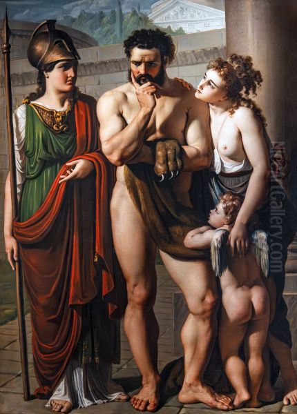 The choice of Hercules Oil Painting by Giovanni De Min