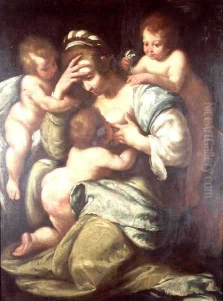 Christian Charity Oil Painting by Bernardo Strozzi