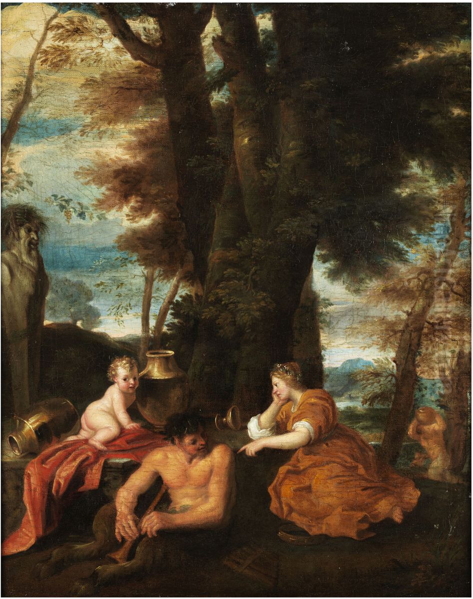 Allegory of the pleasures of wine Oil Painting by Karel Philips Spierincks