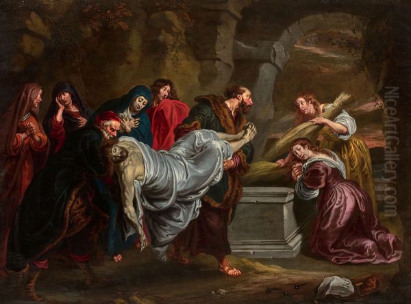 The Entombment of Christ Oil Painting by Willem van, the Elder Herp