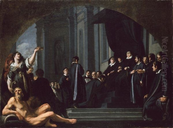 The Senators of Florence swearing Allegiance to Ferdinando II de' Medici Oil Painting by Justus Sustermans