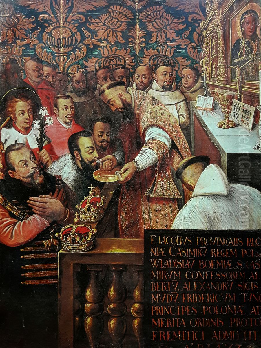 Communion of the Jagiellons at Jasna Gora in 1477 (Casimir IV Jagiellon with his sons admitted to Jasna Gora Confraternity). Oil Painting by Tommaso Dolabella Communion of the Jagiellons at Jasna Gora in 1477 (Casimir IV Jagiellon with his sons admitted to Jasna Gora Confraternity). Oil Painting by Tommaso Dolabella
