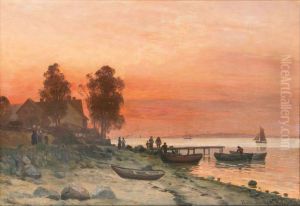 Abend am strand von Hellebaek.
