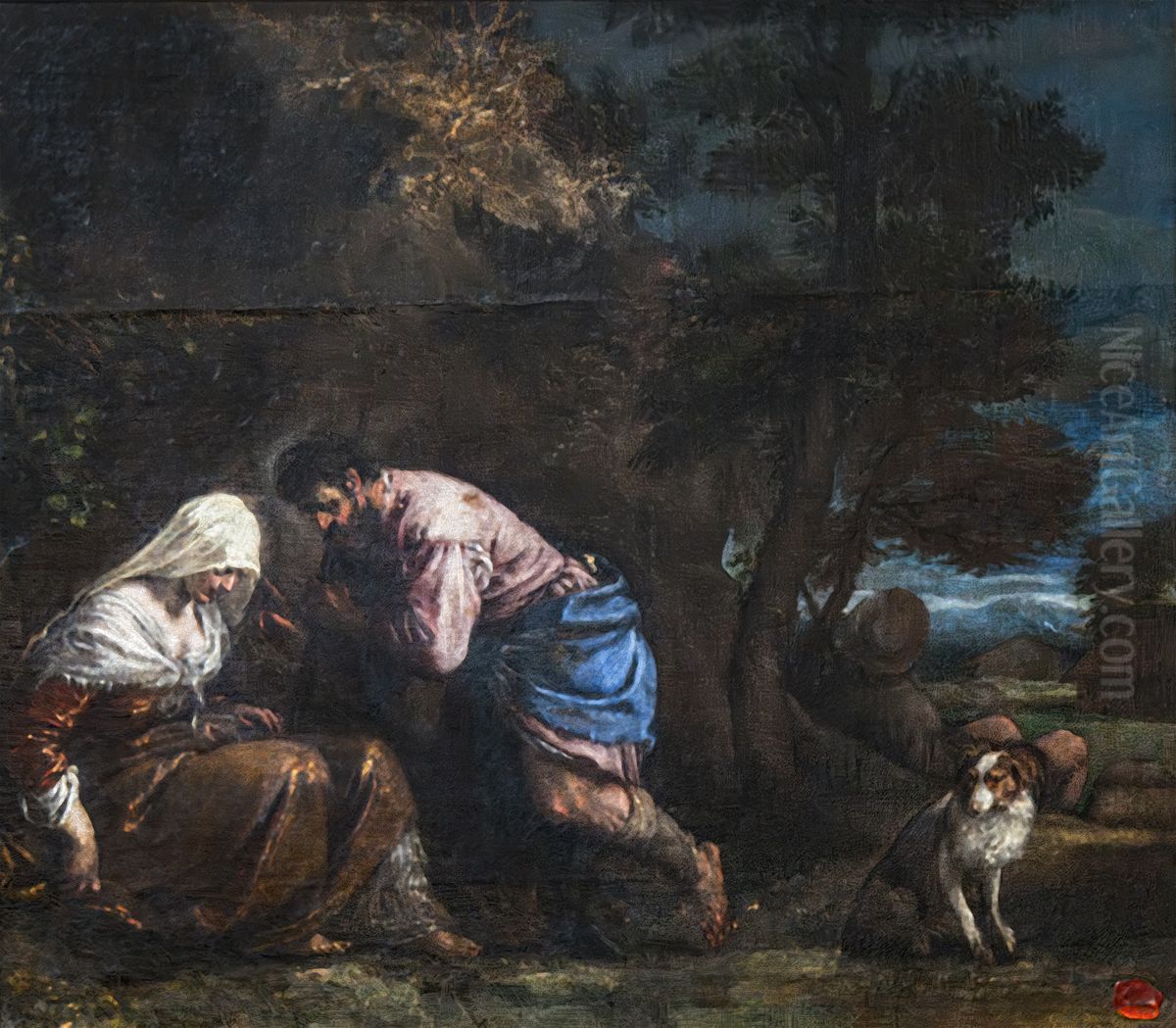 Judah and Tamar Oil Painting by Jacopo Bassano