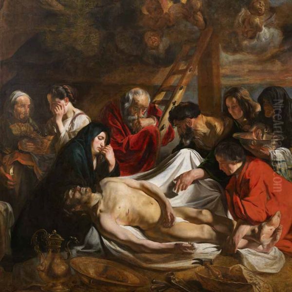 The Washing and Anointing of the Body of Christ Oil Painting by Jacob Jordaens
