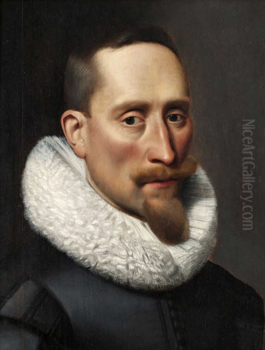 Portrait of a man with a ruff Oil Painting by Jacob Hoefnagel Portrait of a man with a ruff Oil Painting by Jacob Hoefnagel