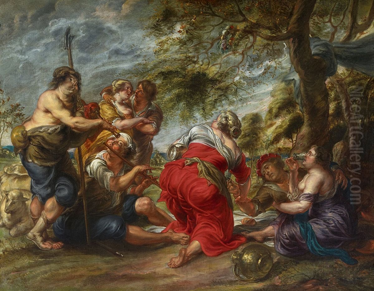 Pastoral scene Oil Painting by Jan Thomas van Ieperen