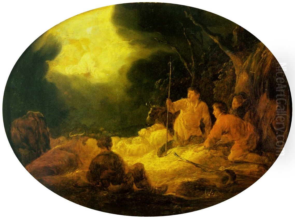 Annunciation to the Shepherds. Oil Painting by Benjamin Gerritsz Cuyp