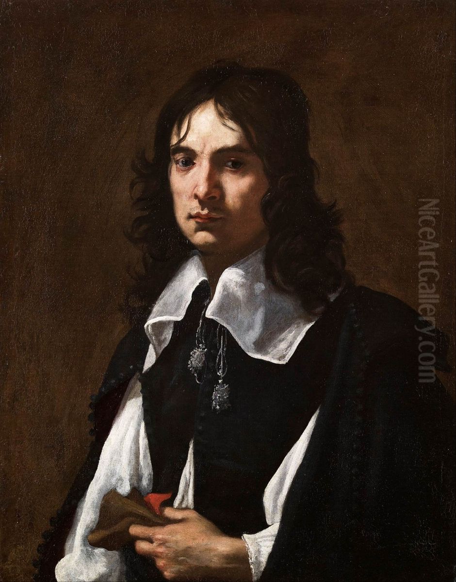 Portrait of a Man with a Glove Oil Painting by Jacopo Vignali