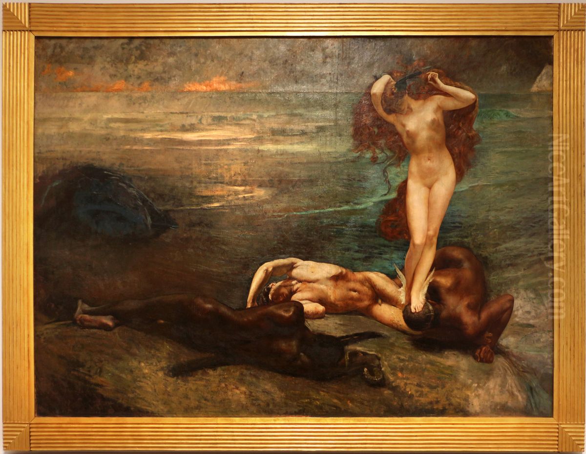 Gorgon and Heroes Oil Painting by Giulio Aristide Sartorio