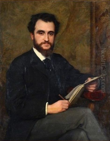 Portrait of M. L. V... Oil Painting by Felicie Schneider
