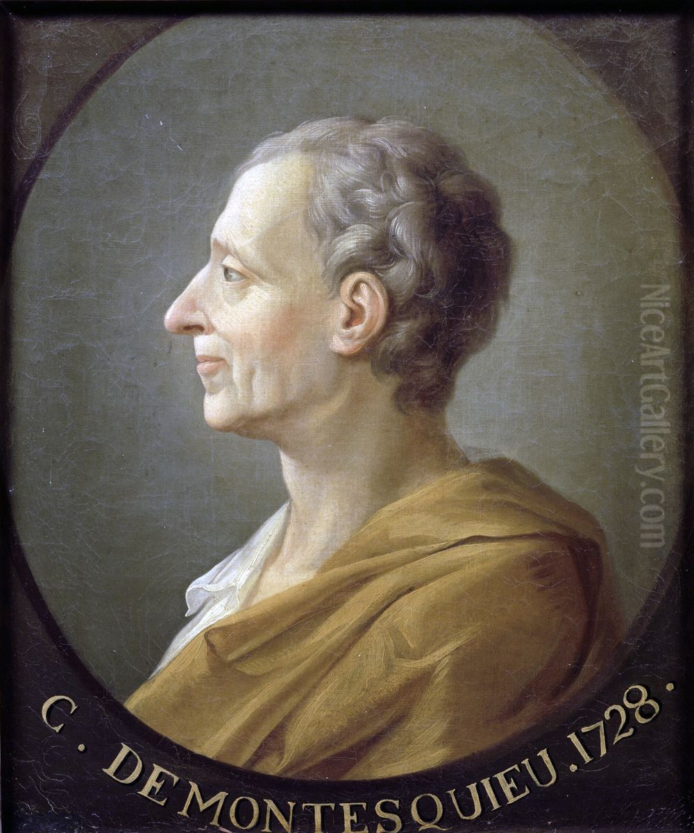 Charles de Secondat, baron de Montesquieu Oil Painting by Jacques-Antoine Dassier