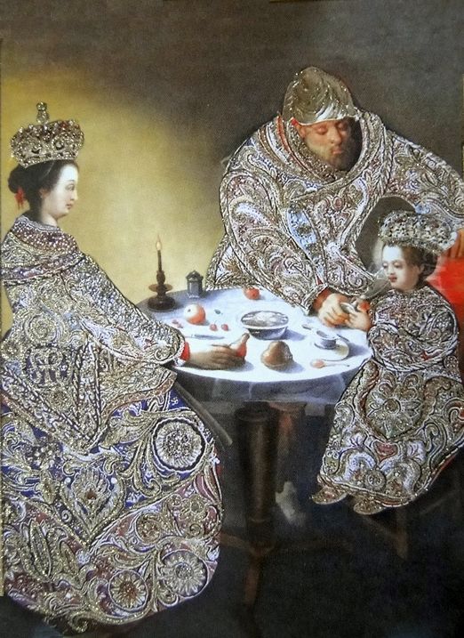 The Holy Family at the table (Our Lady of Studzianna, Our Lady of The Holy Family). Oil Painting by Georges de La Tour