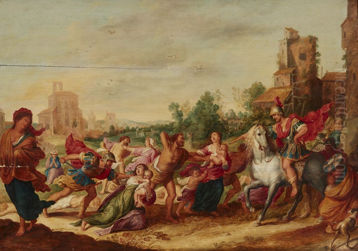 Massacre of the Innocents Oil Painting by Vincent Malo (I)