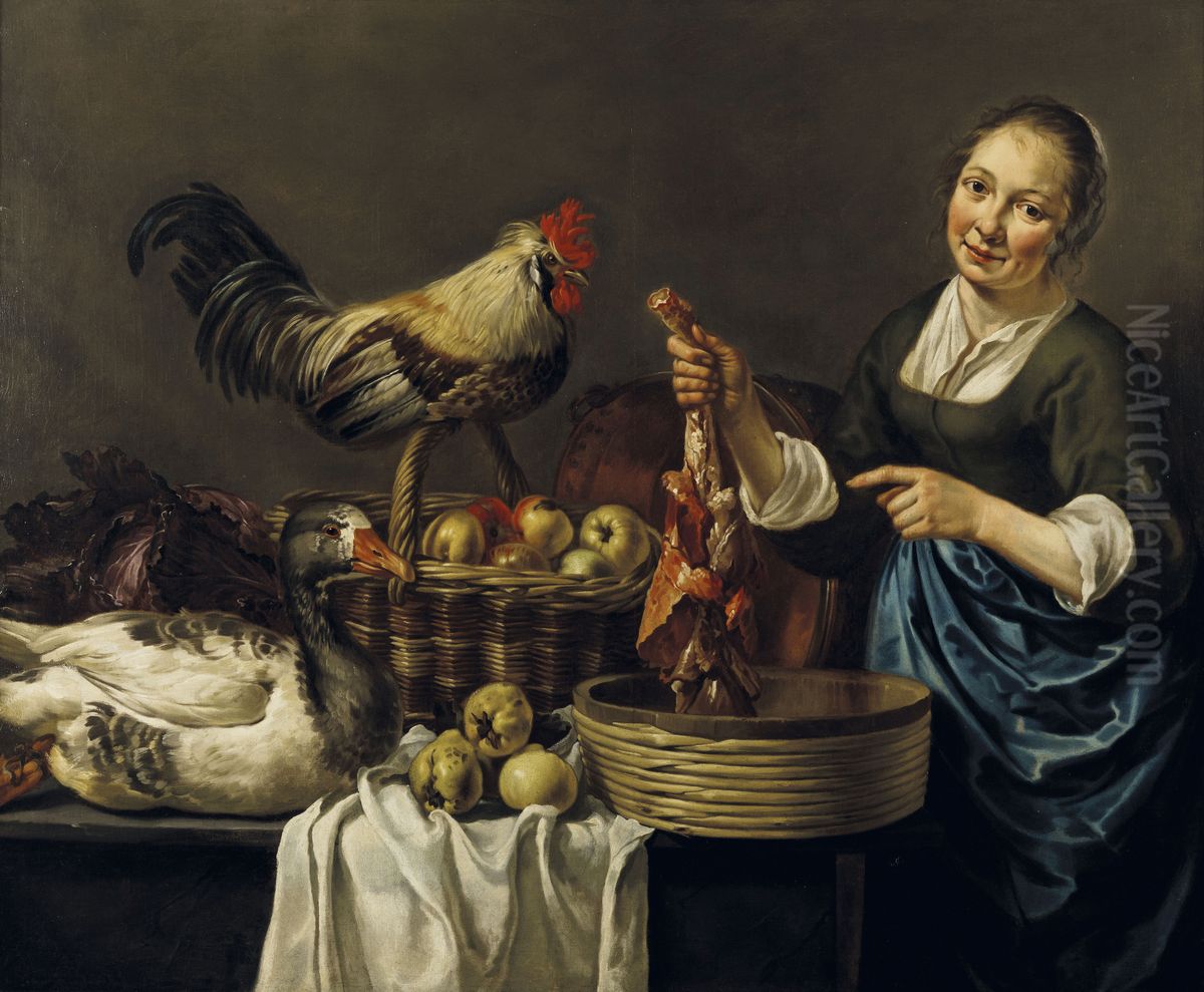 The cook Oil Painting by Willem Van Odekercken