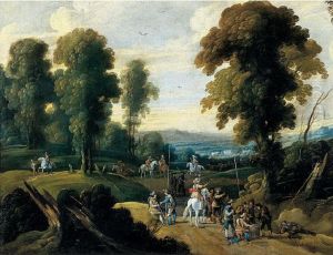 Landscape with soldiers at rest