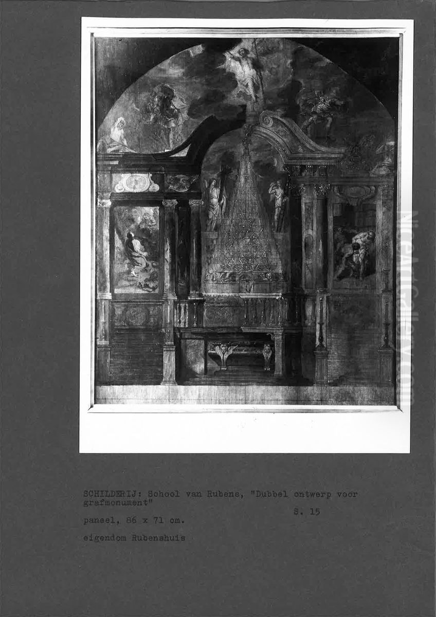 Dubbel ontwerp voor een grafmonument Oil Painting by (studio of) Rubens, Peter Paul