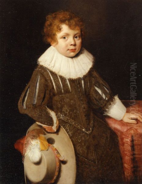 Portrait of a 4-year old boy Oil Painting by Cornelis De Vos
