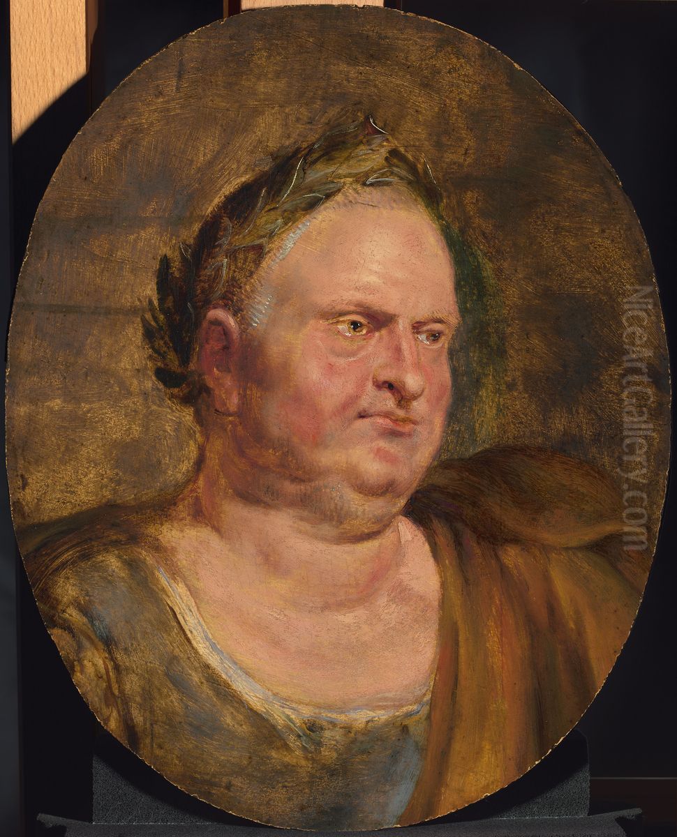 Portret van de Romeinse keizer Aulus Vitellius Germanicus Augustus (15 - 69 na Chr.) Oil Painting by (studio of) Rubens, Peter Paul
