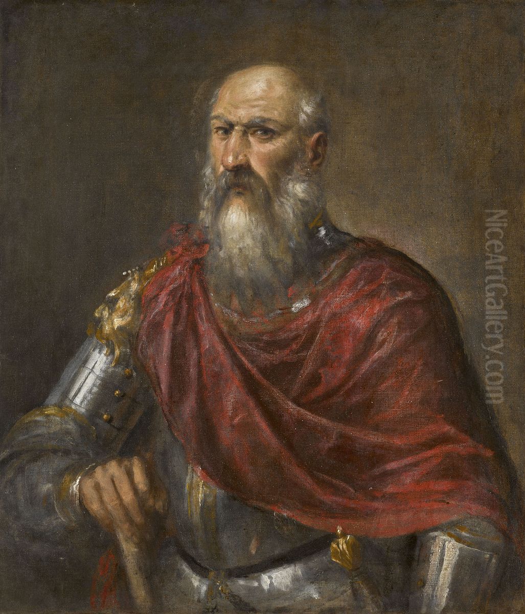 Portrait of a Venetian admiral, probably Francesco Duodo Oil Painting by Titian