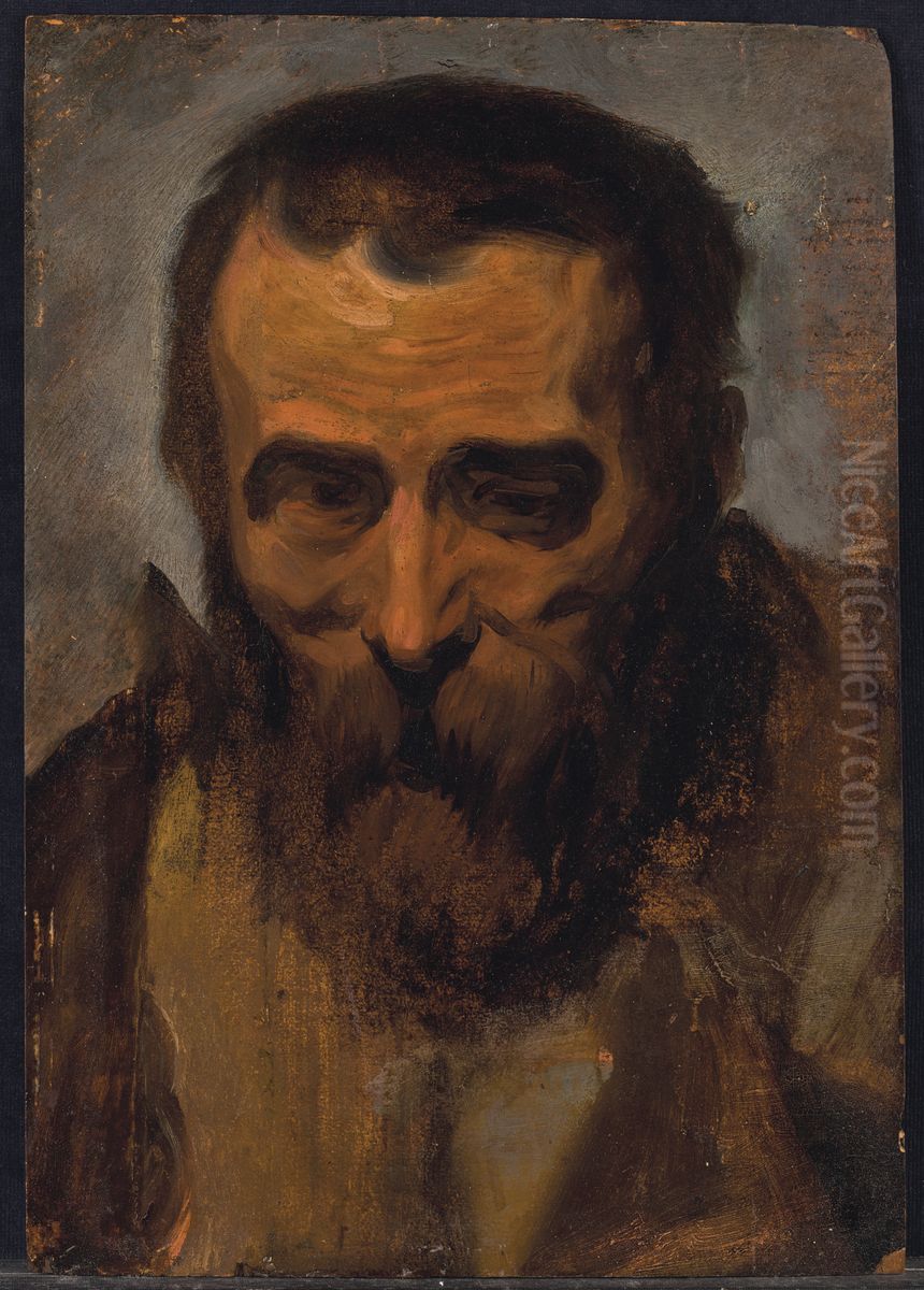 Studie voor het hoofd van een bebaarde man Oil Painting by Jacob Jordaens