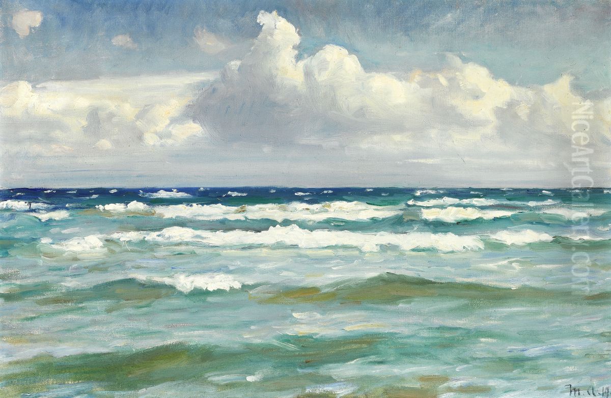 Surf at Skagen. Oil Painting by Michael Peter Ancher