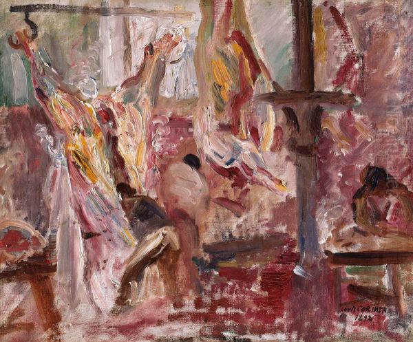 Schlachterei Oil Painting by Lovis (Franz Heinrich Louis) Corinth