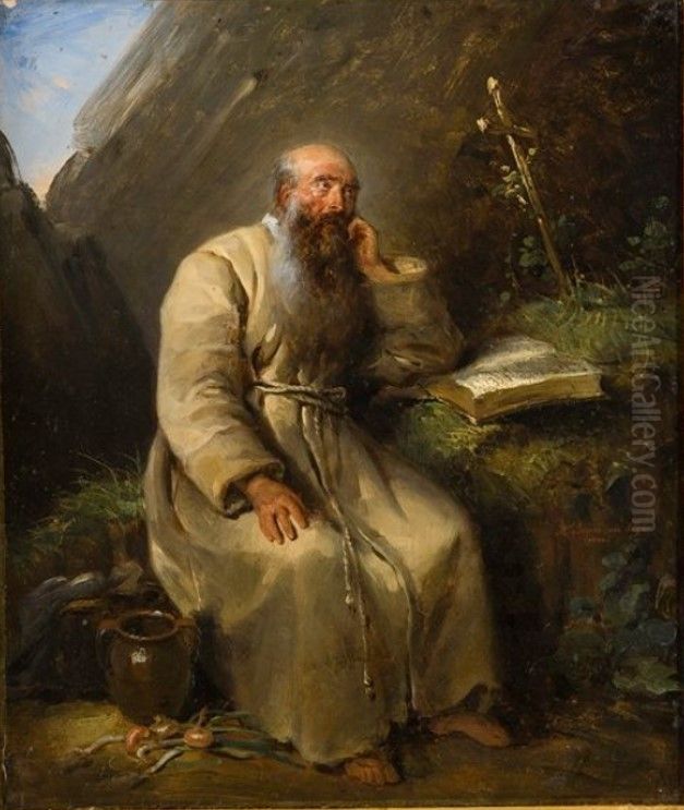 L'Ermite du Mont Denise Oil Painting by Aimee Brune-Pages