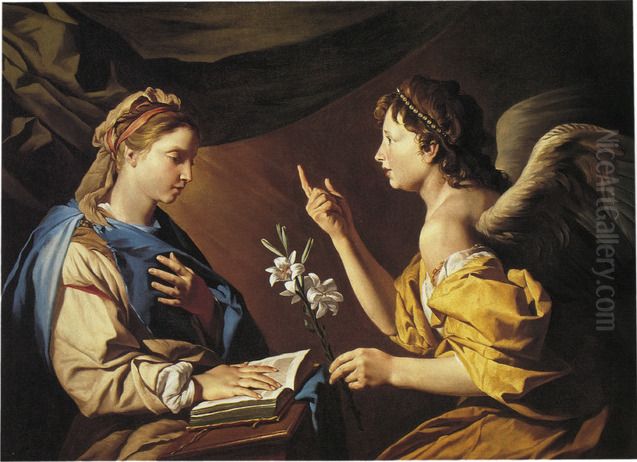 Annunciation Oil Painting by Matthias Stom