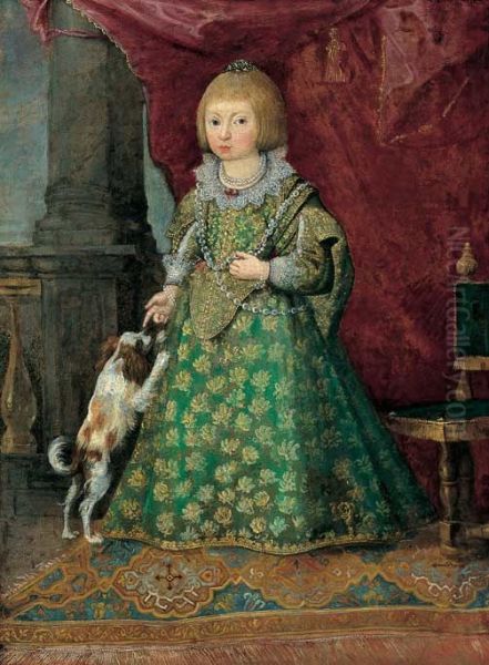 Portrait of Archduchess Mariana of Austria (1634-1696) in Spanish costume. Oil Painting by Unidentified painter