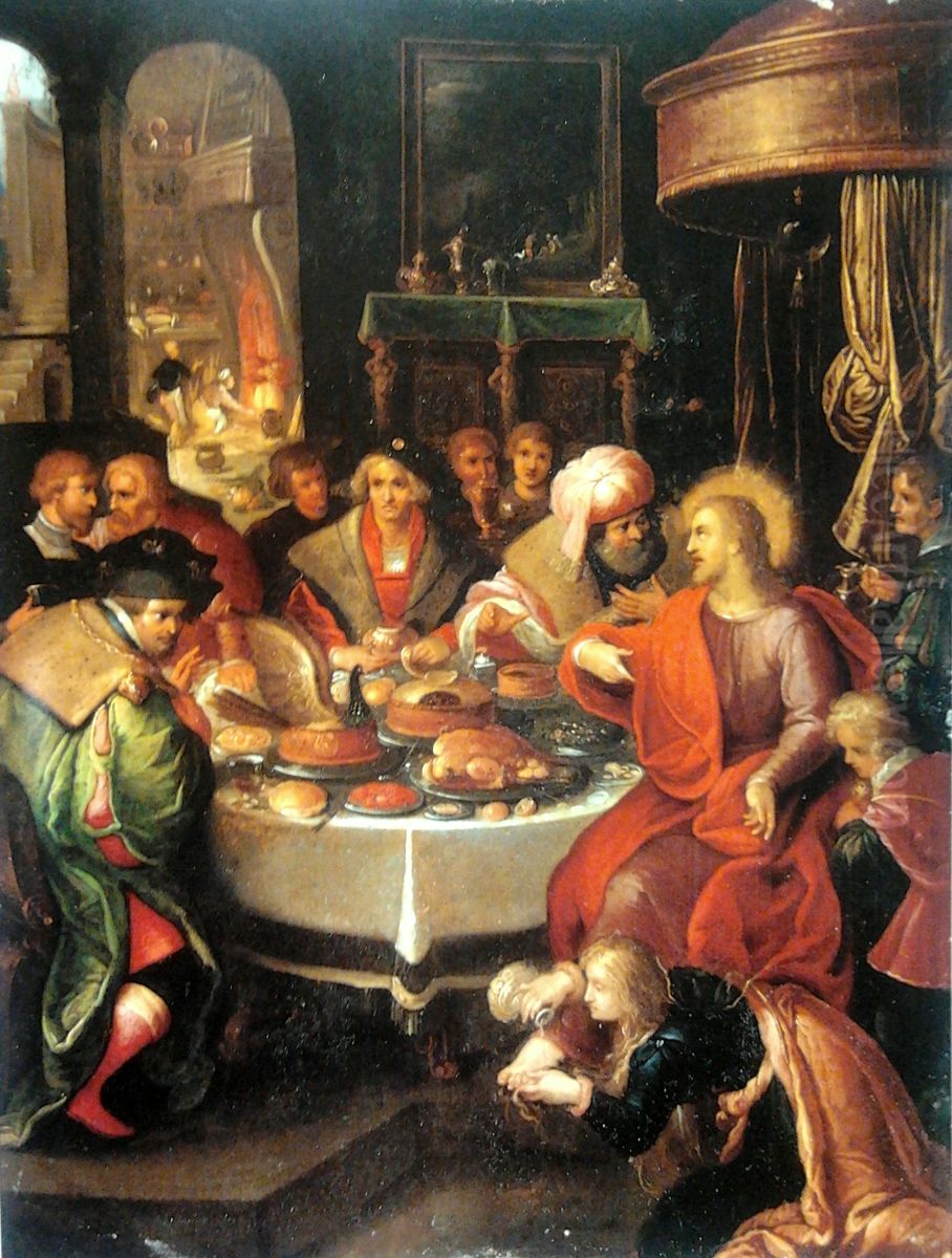 The Feast in the house of Simon. Oil Painting by Frans Francken the Younger