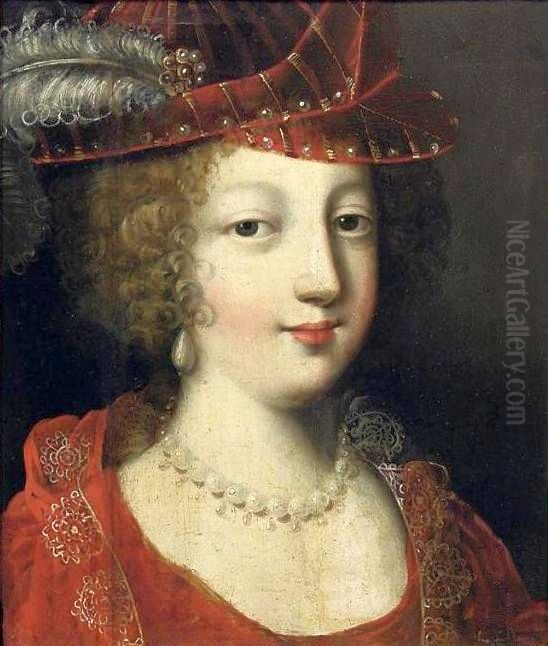 Portrait of a lady in a hat. Oil Painting by Claude Deruet