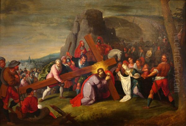 Jesus and Saint Veronica Oil Painting by Hieronymous Francken III