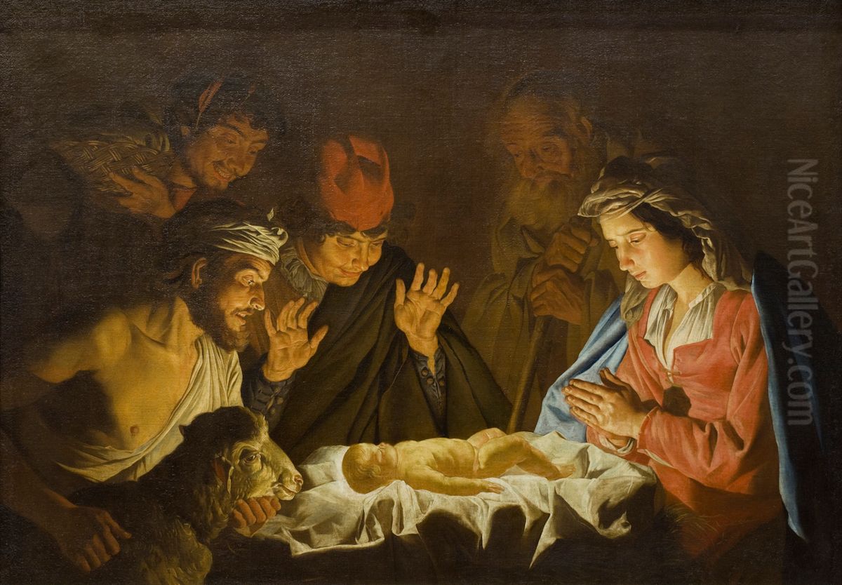 The adoration of the shepherds Oil Painting by Matthias Stom