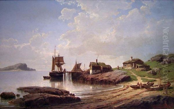 Coastal Landscape Oil Painting by Reinholdt Boll
