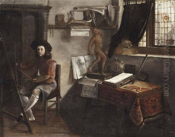 An artist in his studio Oil Painting by Jacob Vrel