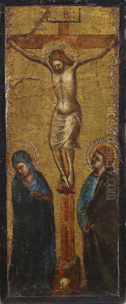 Crucifixion (Wing of a Triptych) Oil Painting by unknown