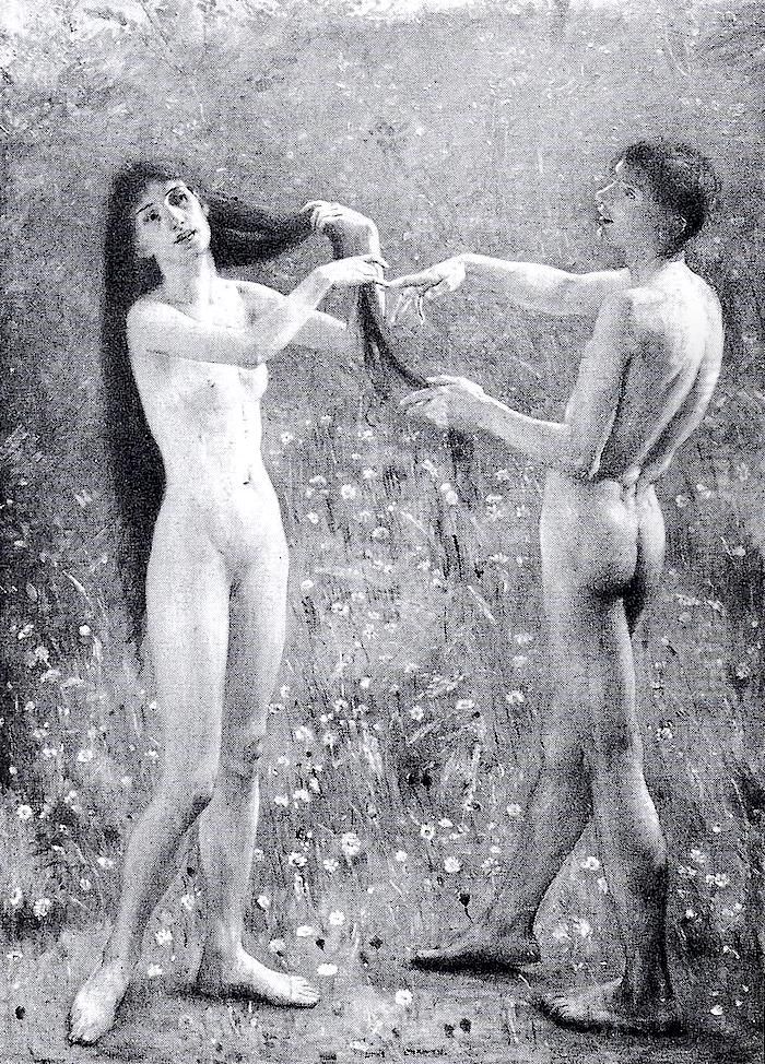 Adam und Eva Oil Painting by Lovis (Franz Heinrich Louis) Corinth