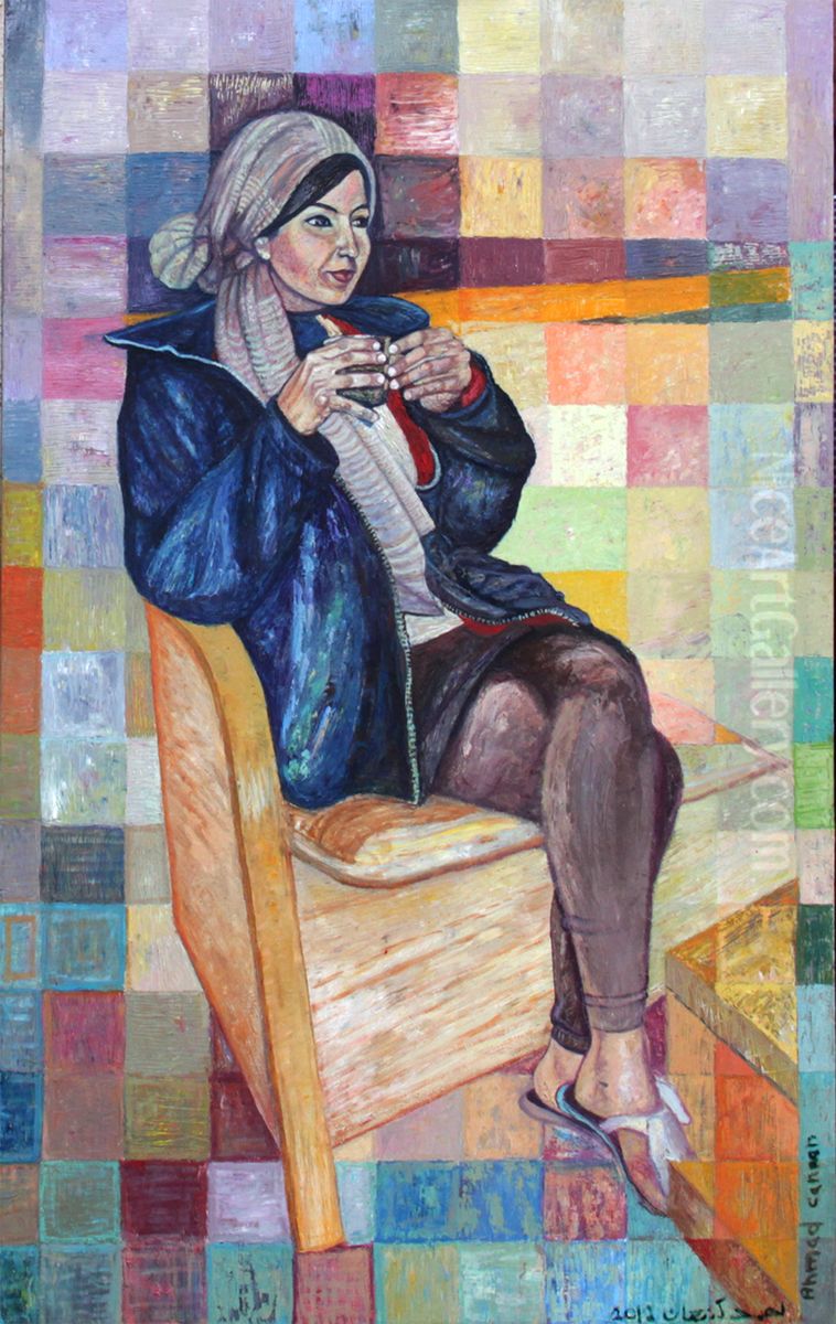 Tea with Mint Oil Painting by Ahmad Canaan