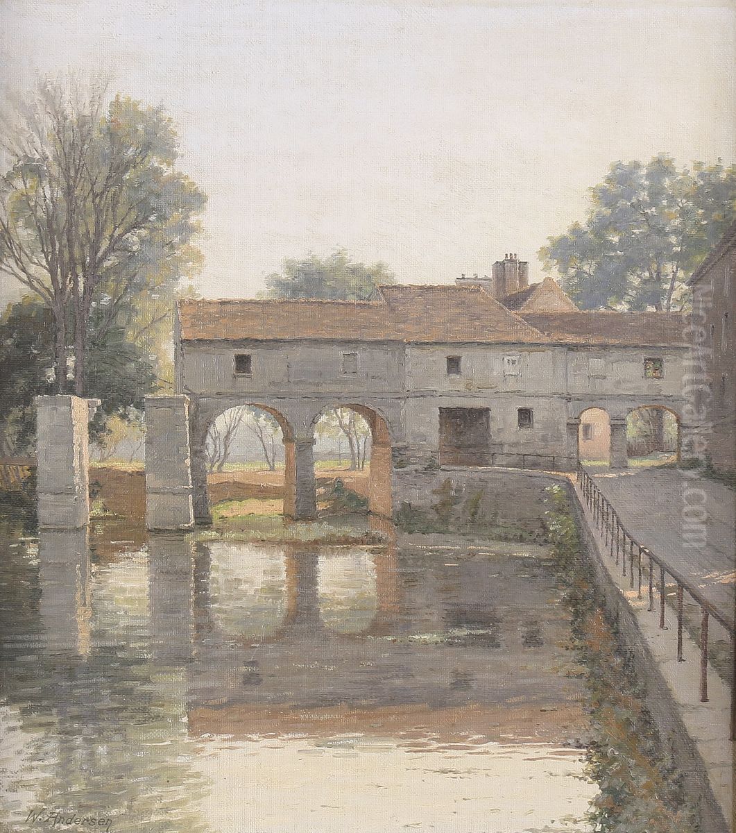 Landsted. Oil Painting by Wilhelm Andersen