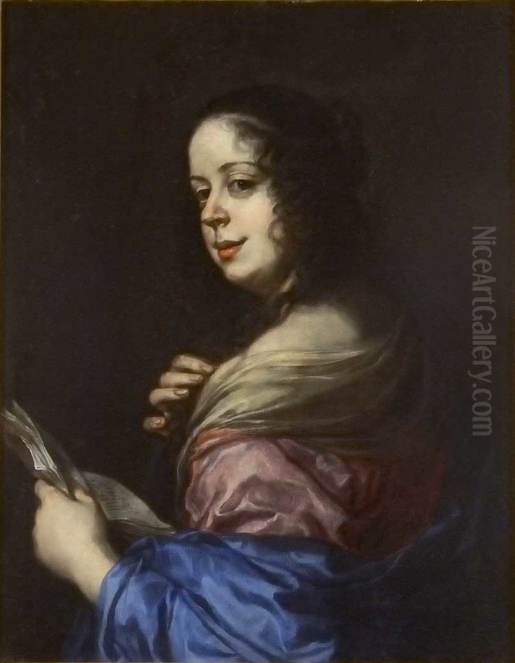 Portrait of Vittoria della Rovere as a saint Oil Painting by Justus Sustermans