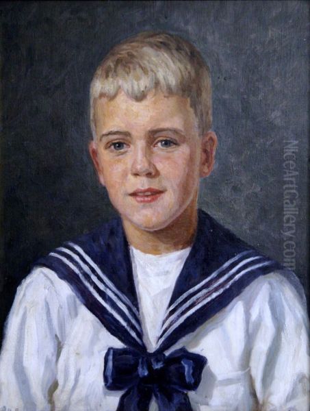 En dreng i matrostoj. Oil Painting by unknown