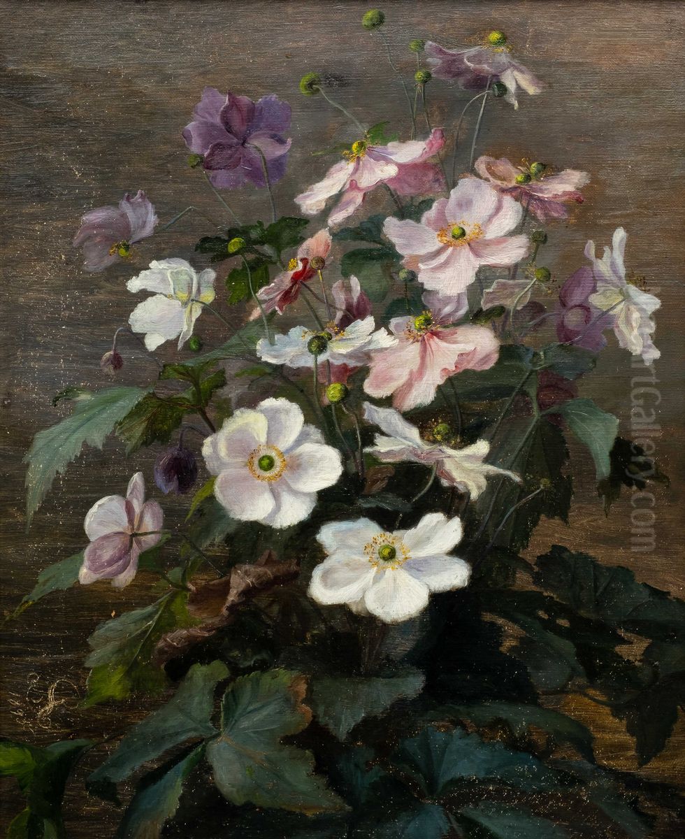 A still life of lilac flowers. Oil Painting by Signe Andreasen