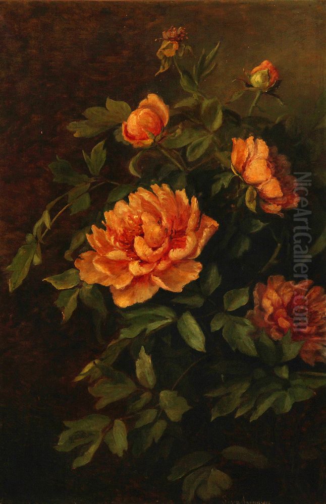 Still life with peonies. Oil Painting by Signe Andreasen